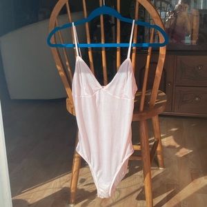 Pink American Apparel Mesh Bodysuit